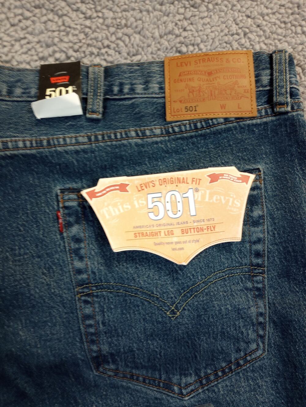 NWT Levi's 501 Jeans Men's 56x30 Blue Stretch '93 Straight (0958)